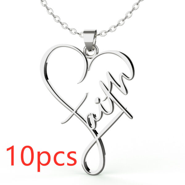 European And American Necklace Heart Of Faith Pendant - Image 7