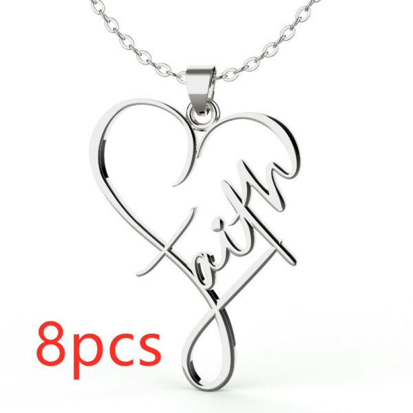European And American Necklace Heart Of Faith Pendant - Image 2