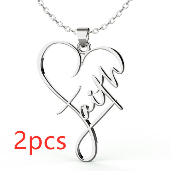 European And American Necklace Heart Of Faith Pendant - Image 4