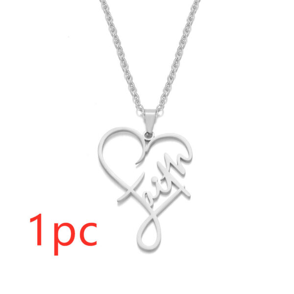 European And American Necklace Heart Of Faith Pendant - Image 3