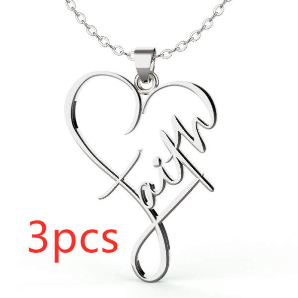 European And American Necklace Heart Of Faith Pendant - Image 5
