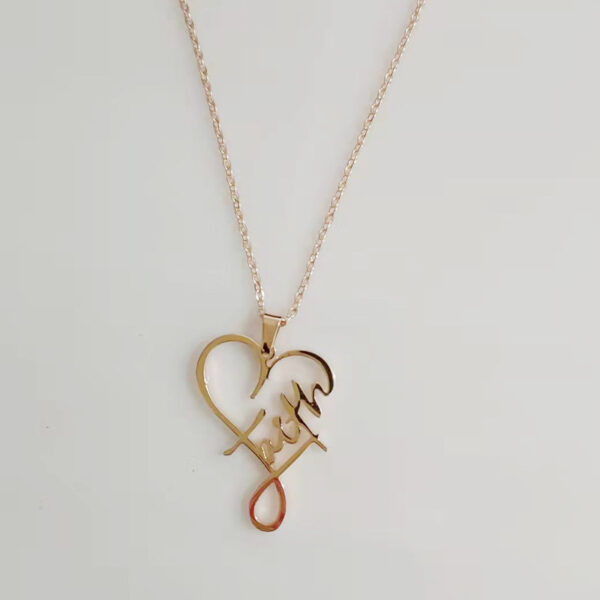 European And American Necklace Heart Of Faith Pendant - Image 9