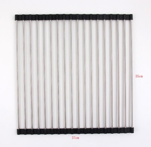 Folding Kitchen Drain Sink Rack Stainless Steel - Image 4
