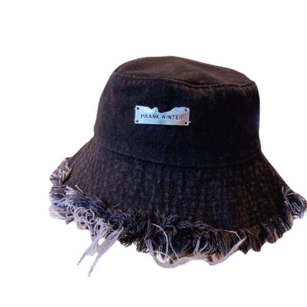Jean Fisherman Hat Women's Spring And Summer Thin Washed Old Frayed Edge Bucket Hat Outdoor - Image 4