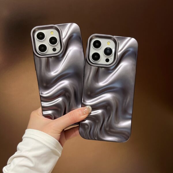All-inclusive Matte Black Water Ripple Phone Case - Image 2