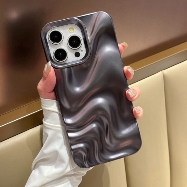 All-inclusive Matte Black Water Ripple Phone Case - Image 3
