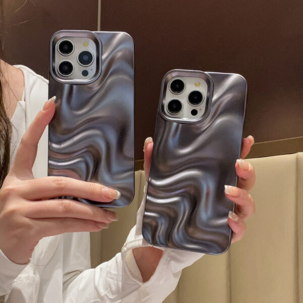 All-inclusive Matte Black Water Ripple Phone Case - Image 5