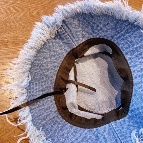 Jean Fisherman Hat Women's Spring And Summer Thin Washed Old Frayed Edge Bucket Hat Outdoor - Image 2