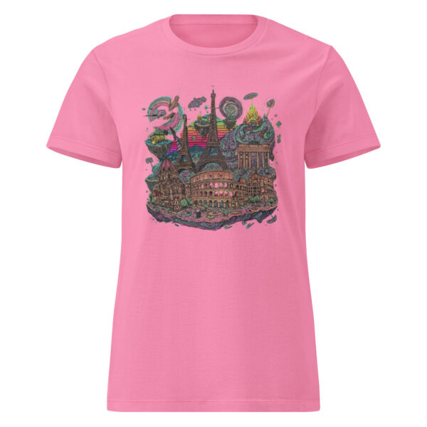 Psychedelic European Cityscape T-Shirt – Abstract Landmark Art - Image 6