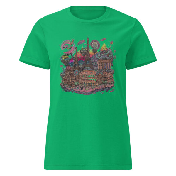 Psychedelic European Cityscape T-Shirt – Abstract Landmark Art - Image 2