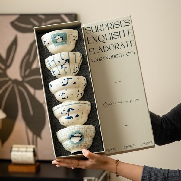 Creative Cartoon Household Panda Ceramic Bowl - Image 3