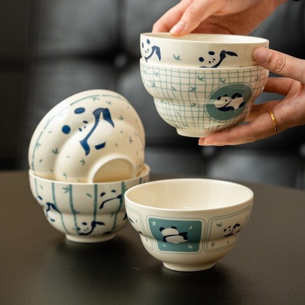 Creative Cartoon Household Panda Ceramic Bowl - Image 6